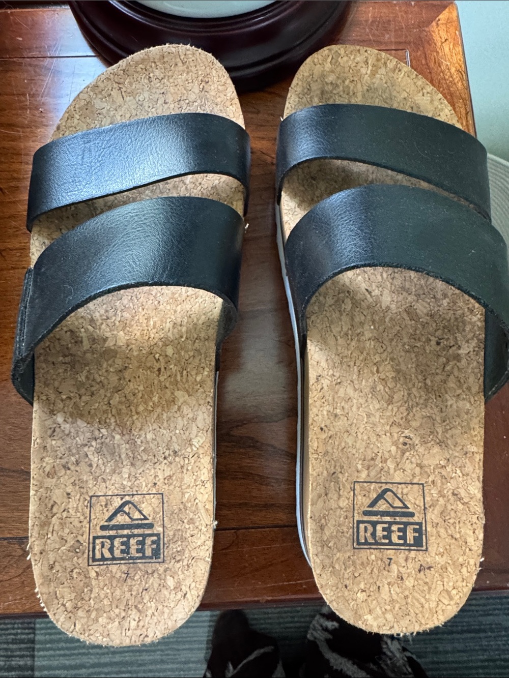 Reef Women's Double-strap Cork Slide Sandals in Black